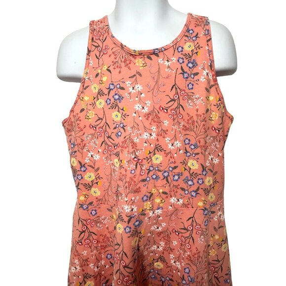 Old Navy Girls Tank Dress M 8 Pink Floral Fit Flare Cotton Summer Spring Casual - Picture 4 of 9